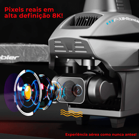 Drone F13 Pro Câmera EIS de 3 Eixos Gimbais Anti-Shake 8K HD, 5G WiFi, GPS - Lojas Promorin