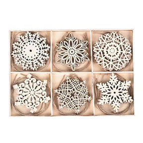 Enfeites para Árvore de Natal Flocos de Neve - Kit com 24 unidades - Lojas Promorin