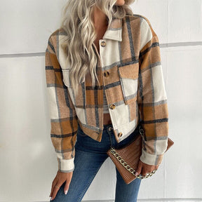 Nova Jaqueta Feminina Xadrez - Moda Inverno