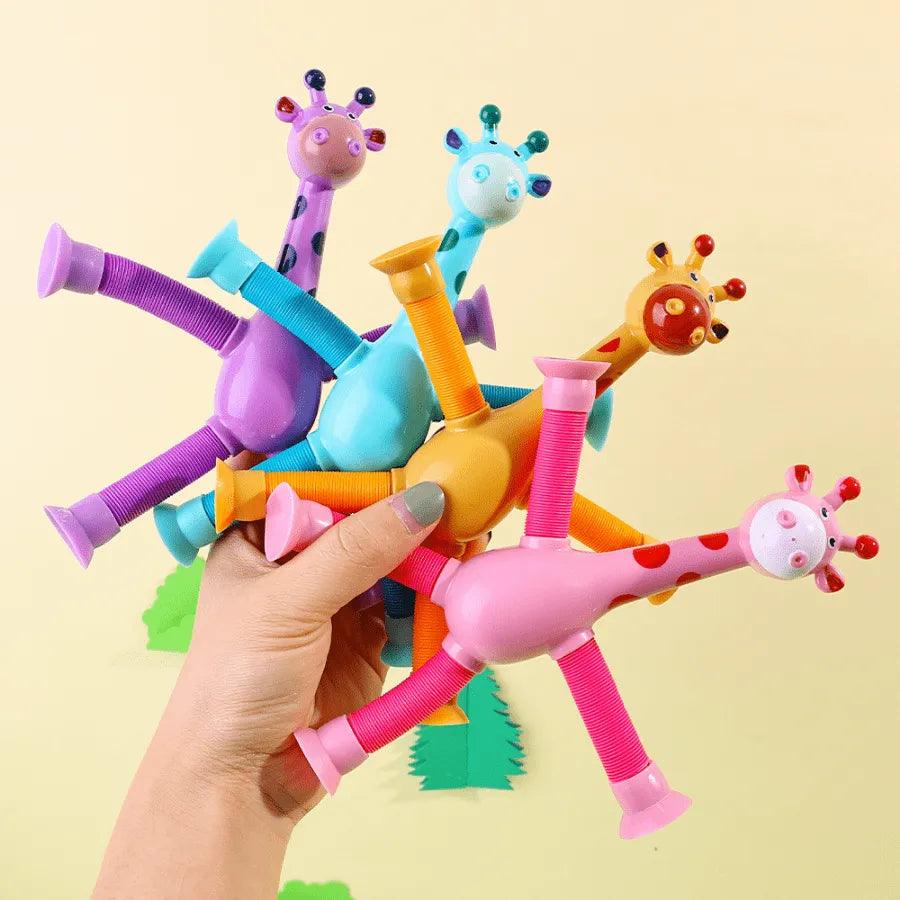 Girafinhas Criativas Estica e Gruda Com Luz De LED - Diversão Garantida Para As Crianças - Lojas Promorin