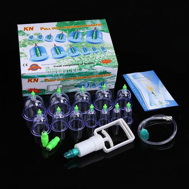 Kit 12 Ventosas + Bomba Ventosa Terapia Massoterapia - Lojas Promorin