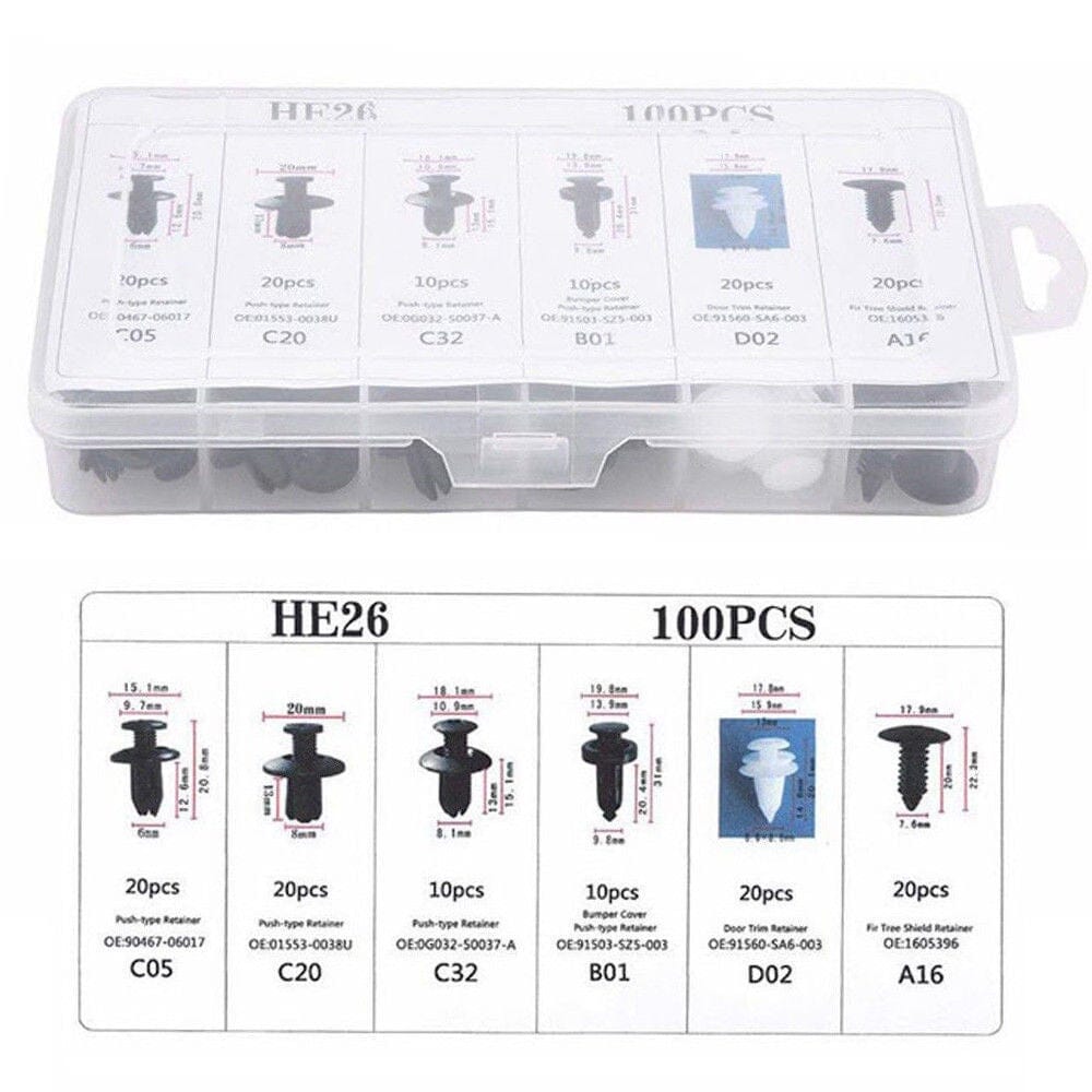 Kit com 100 Parafusos Fixadores para Carro