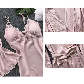 Conjunto Camisola + Robe em Cetim - Charlotte