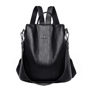 Mochila Feminina Anti Furto de Couro Carolina™ - Lojas Promorin