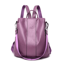 Mochila Feminina Anti Furto de Couro Carolina™ - Lojas Promorin