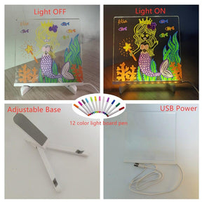 Quadro de Desenhos LED + 12 Canetinhas Grátis - Lojas Promorin