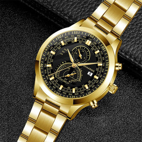 Relógio Masculino Gold Luxo com Pulseira de BRINDE! - Lojas Promorin