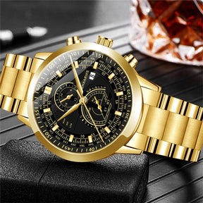 Relógio Masculino Gold Luxo com Pulseira de BRINDE! - Lojas Promorin