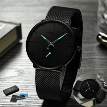 Relógio Minimalista CRRJU MINIMAL - Movimento de Quartzo, Ultra fino e Resistente - Lojas Promorin