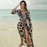 Saída de Praia Longa Animal Print - Felinna