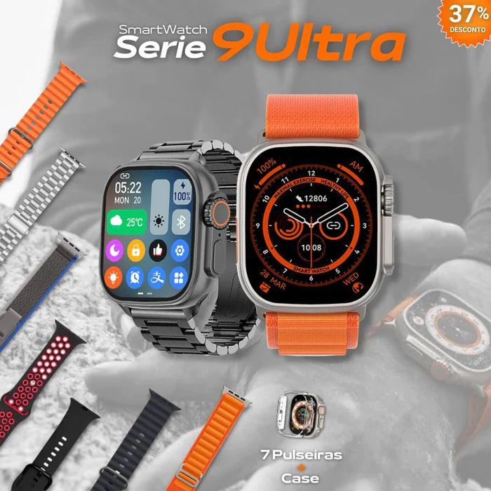 SmartWatch - Serie 9 Ultra [Kit: 7 Pulseiras + Case] - Lojas Promorin