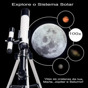 Telescópio Astronômico com Tripé Ajustável - SkyVista UltraZoom 100X