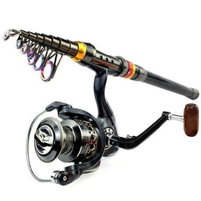 Vara de Pesca Telescopia em Fibra de Carbono com Molinete Drag 10kg - Lojas Promorin