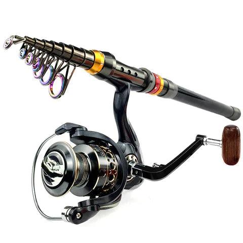 Vara de Pesca Telescopia em Fibra de Carbono com Molinete Drag 10kg - Lojas Promorin