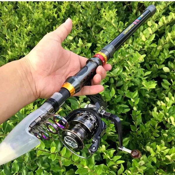 Vara de Pesca Telescopia em Fibra de Carbono com Molinete Drag 10kg - Lojas Promorin