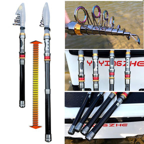 Vara de Pesca Telescopia em Fibra de Carbono com Molinete Drag 10kg - Lojas Promorin