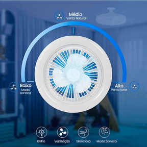 Ventilador de Teto com Luminária - Silenciosa Potente e Moderna - Lojas Promorin