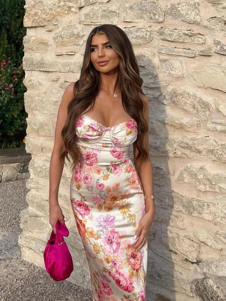 Vestido Casual Retrô Tubo Estampado