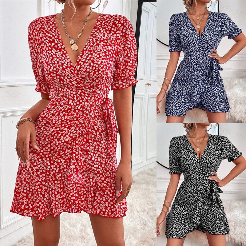 Vestido Curto Estampa Floral Amélia