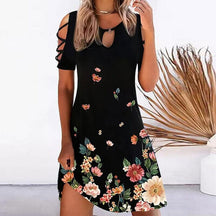 Vestido Curto Floral Acinturado Diva