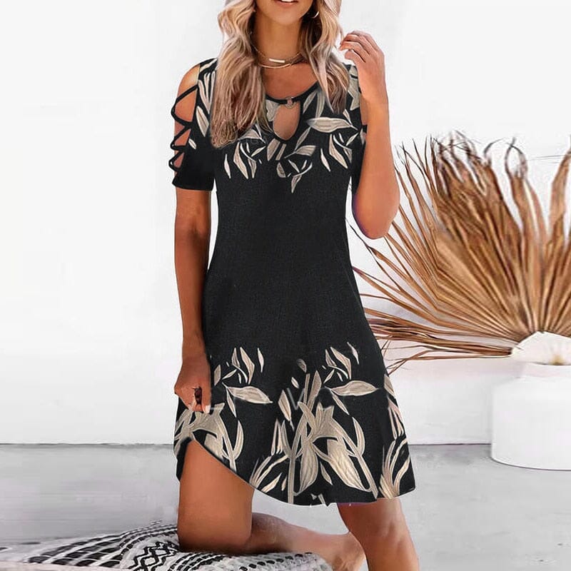 Vestido Curto Floral Acinturado Diva