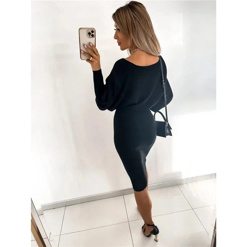 Vestido Feminino de Manga Longa - Lunara