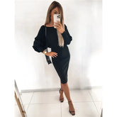 Vestido Feminino de Manga Longa - Lunara