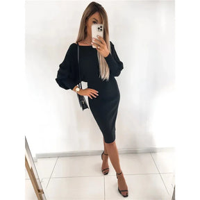 Vestido Feminino de Manga Longa - Lunara