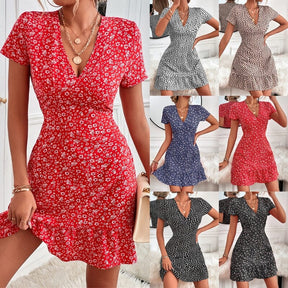 Vestido Floral com Babado Gabriela