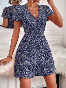 Vestido Floral com Babado Gabriela