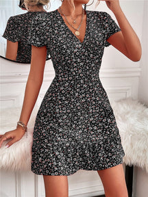 Vestido Floral com Babado Gabriela