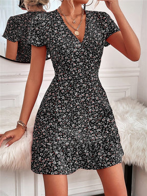 Vestido Floral com Babado Gabriela