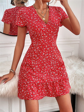 Vestido Floral com Babado Gabriela