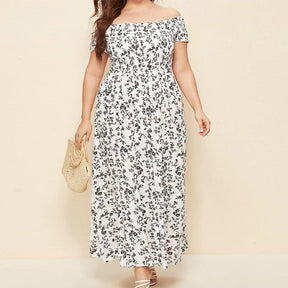 Vestido Floral Longo Plus Size Ciganinha