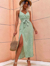 Vestido Mila Longo de Fenda Poá - Moda Verão