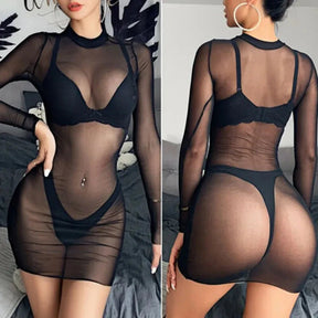 Vestido Feminino Transparente Dress Mesh