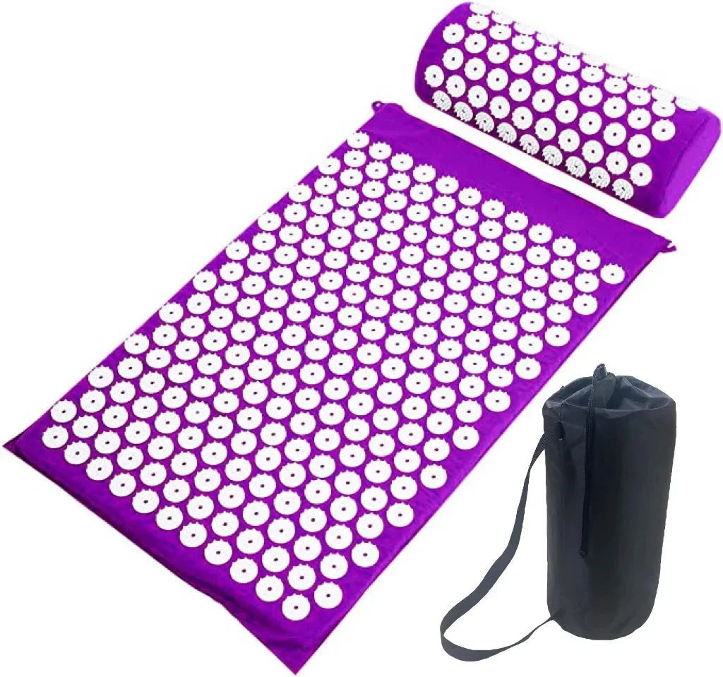 Kit Tapete e Travesseiro de Acupressão para Yoga e Alívio da Dor